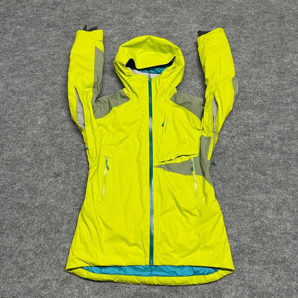 Mountain Hardwear Jacket Womens Medium Neon Yellow Polara Insulated RECCO Ski - Picture 2 of 16